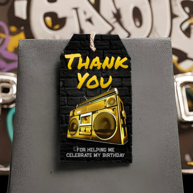 Étiquettes-cadeau Anniversaire de l'Hip hop - Favoriser la balise (Hip hop Birthday - Favor Tag)