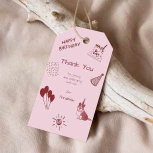 Étiquettes-cadeau Anniversaire de Love Dog 1 an – Joli Chien, Ballon
