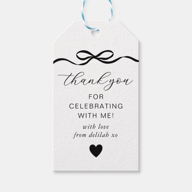 Étiquettes-cadeau Anniversaire de ruban (Devant)