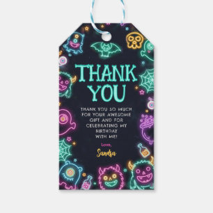 Étiquettes-cadeau Anniversaire de Spooktacular Neon Halloween