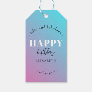 Étiquettes-cadeau Anniversaire Design minimaliste aux couleurs paste