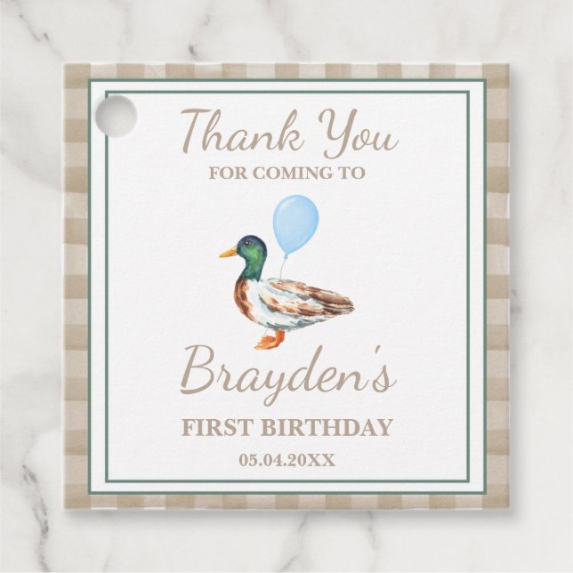Étiquettes Cadeau Anniversaire du canard (Devant)