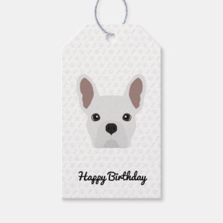 Étiquettes-cadeau Anniversaire du Chien-taureau blanc
