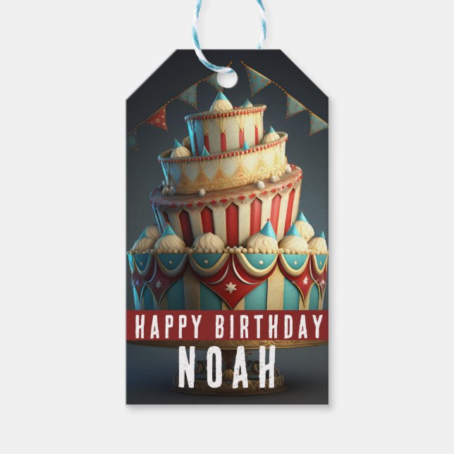 Étiquettes-cadeau Anniversaire du cirque (Devant)