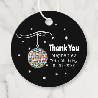 Étiquettes Cadeau Anniversaire élégant de 70 ans Groovy Retro pour a