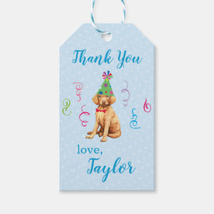 Étiquettes-cadeau Anniversaire fête Vizsla Merci Tags cadeaux