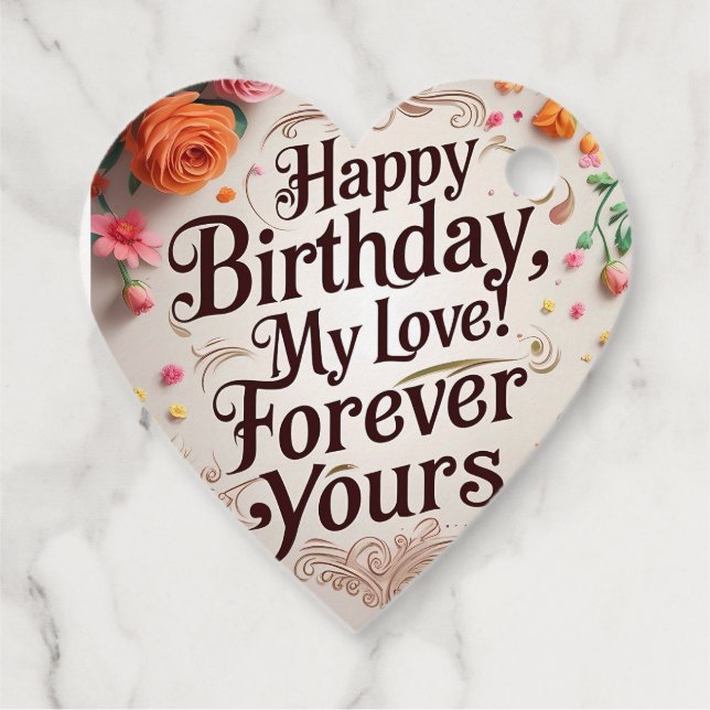 Étiquettes Cadeau anniversaire heureux (Dos)