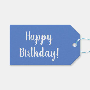 Étiquettes-cadeau Anniversaire Pastel Blue White Typographie