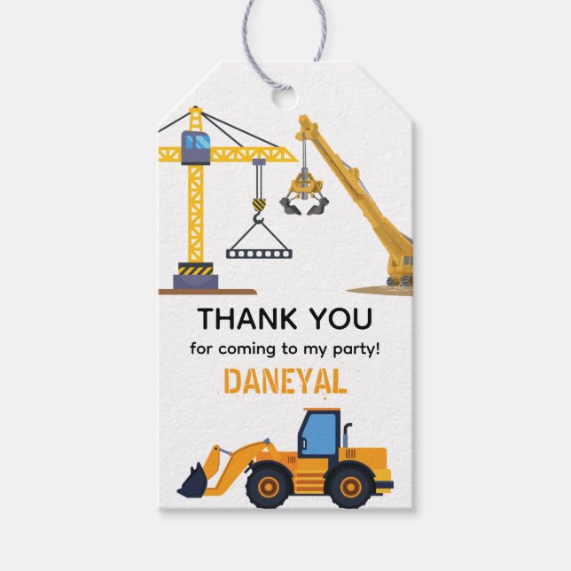 Étiquettes-cadeau Anniversaire Simple de Construction pour Enfants M (Devant)