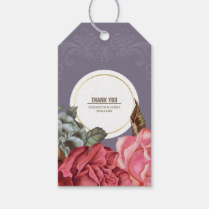 Étiquettes-cadeau Anniversaire vintage du Mariage de Merci Floral