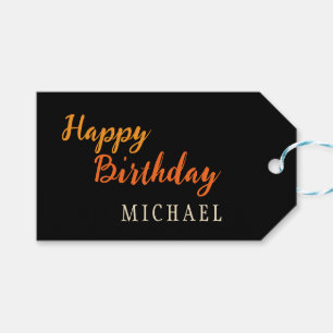 Étiquettes-cadeau Anniversaire Votre Nom Minimaliste Moderne
