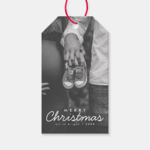 Étiquettes-cadeau Annonce de grossesse à Noël en photo