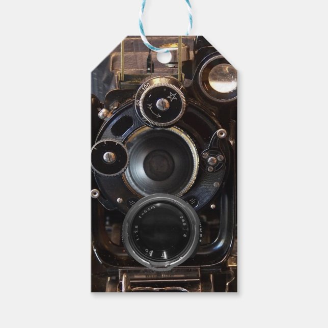 Étiquettes-cadeau Antique Caméra Photographie Vintage Lens Film (Devant)