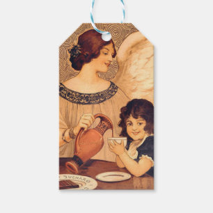 Étiquettes-cadeau Antique française au chocolat