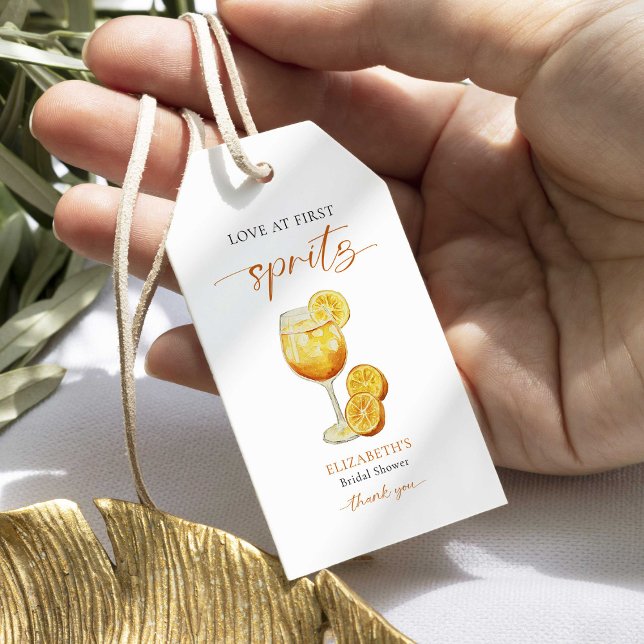 Étiquettes-cadeau Aperol Amour au Premier Spritz Orange Bridal Showe (Créateur téléchargé)