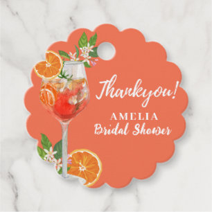 Étiquettes Cadeau Aperol spritz citron agrumes Orange douche nuptial