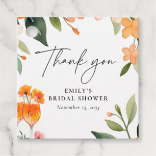 Étiquettes Cadeau Aperol Spritz Fête des mariées aquarelle