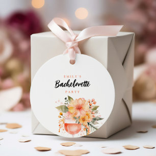 Étiquettes Cadeau Aperol Spritz Floral Enterrement de Vie de Jeune F