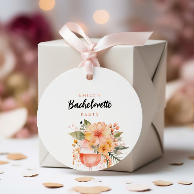 Étiquettes Cadeau Aperol Spritz Floral Enterrement de Vie de Jeune F (Créateur téléchargé)
