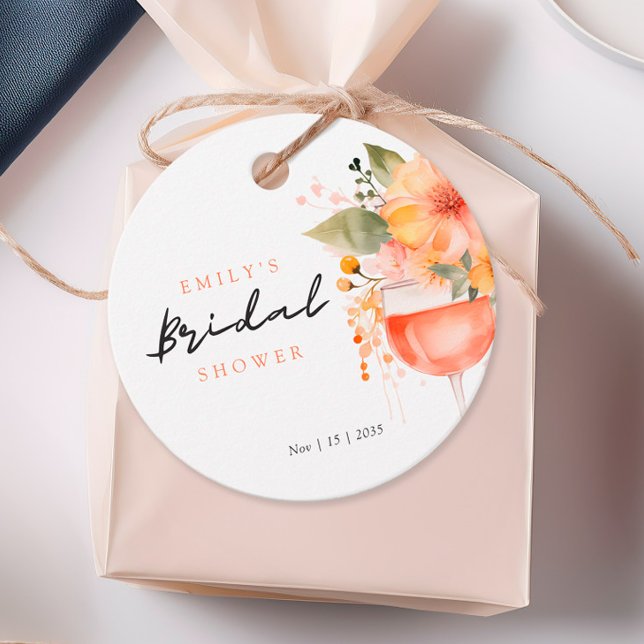 Étiquettes Cadeau Aperol Spritz Floral Fête de Mariage (Créateur téléchargé)