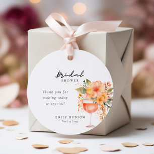 Étiquettes Cadeau Aperol Spritz Floral Réception de Mariage