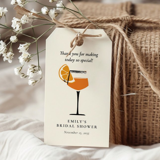 Étiquettes-cadeau Aperol Spritz Tropical Fête de Mariage (Créateur téléchargé)