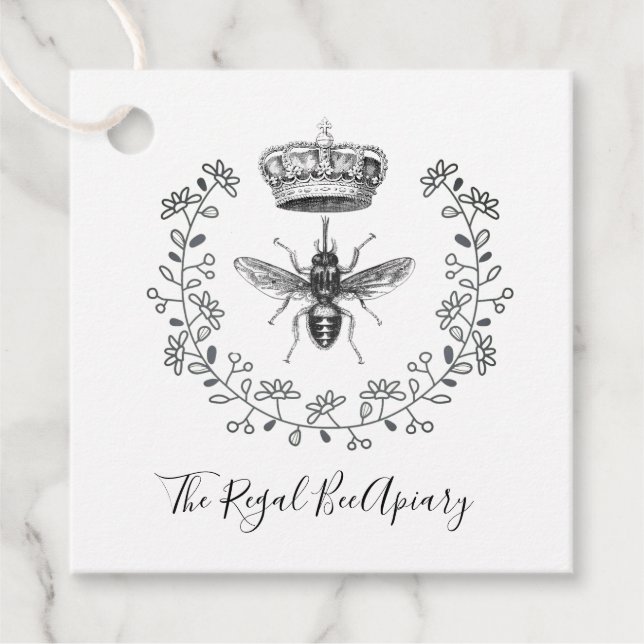 Étiquettes Cadeau Apiary Honey Bee Crown Laurel Beekeeper Beekeeper (Devant)