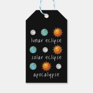 Étiquettes-cadeau Apocalypse drôle d'éclipse lunaire solaire