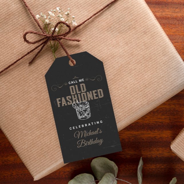 Étiquettes-cadeau Appelez-moi Whiskey Cocktail Anniversaire (Créateur téléchargé)