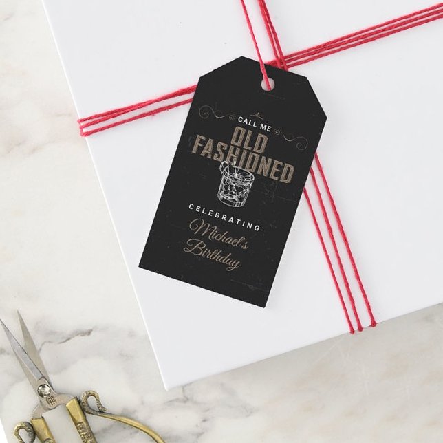 Étiquettes-cadeau Appelez-moi Whiskey Cocktail Anniversaire (Créateur téléchargé)