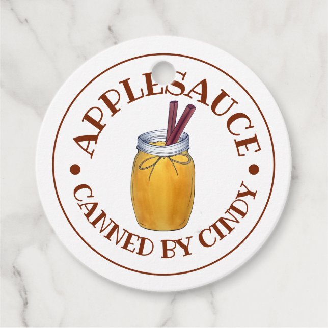 Étiquettes Cadeau Applesauce Maison Canning Canning Par (Devant)
