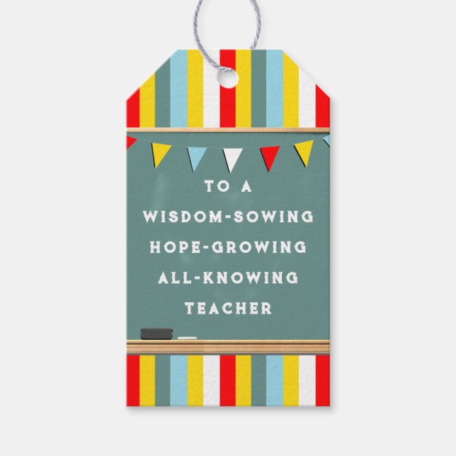 Étiquettes Cadeau Appréciation de l'enseignant (Devant)