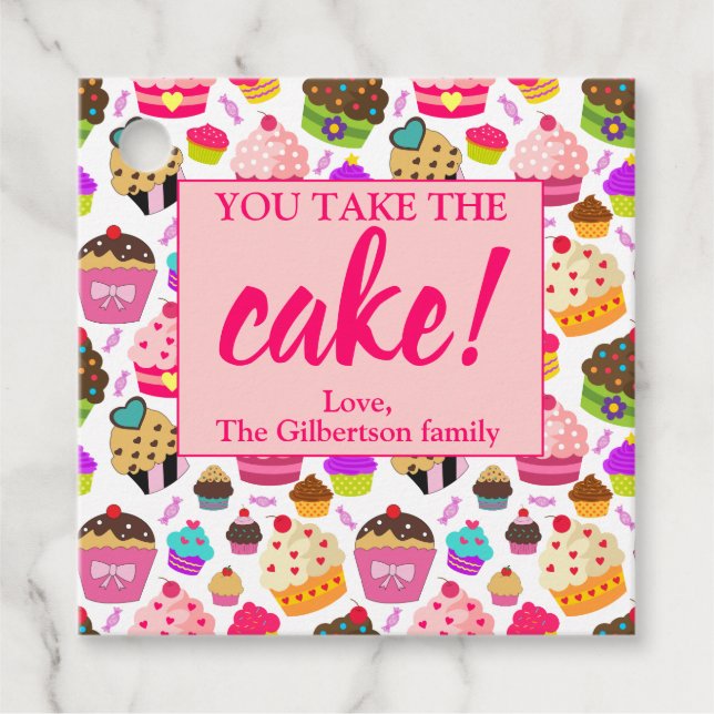 Étiquettes Cadeau Appréciation de l'enseignant Cupcake Vous Prenez L (Devant)