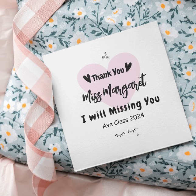 Étiquettes Cadeau Appréciation de l'enseignant Merci École sur mesur (Créateur téléchargé)