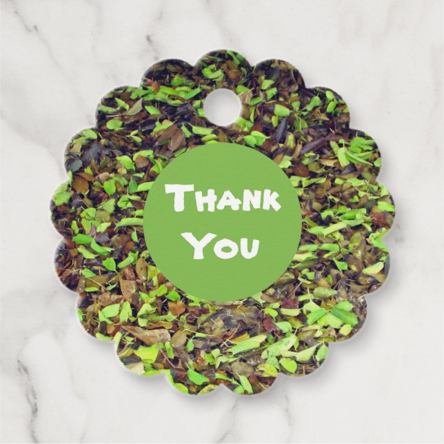 Étiquettes Cadeau Appréciation des Feuilles Brown Mercis (Devant)