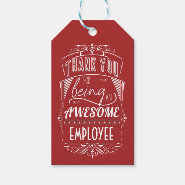 Étiquettes-cadeau Appréciation du Merci des employés (Devant)