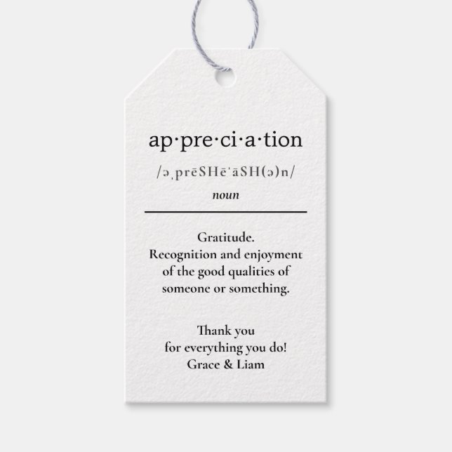 Étiquettes-cadeau Appréciation Enseignant Cadeau CoWorker (Devant)