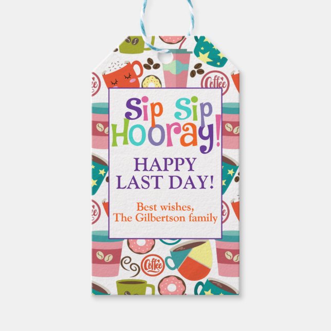 Étiquettes-cadeau Appréciation Merci café (Devant)