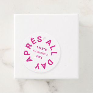 Étiquettes Cadeau Après All Day Hot Pink Crest de Fête de Bacheloret