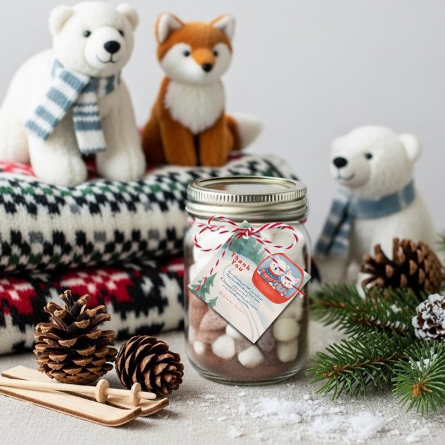 Étiquettes Cadeau Après Bébé ski bébé hiver (Après Bébé ski baby winter Favor Tags)