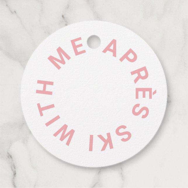 Étiquettes Cadeau Après Ski avec moi rose EVG  (Dos)