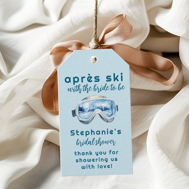 Étiquettes-cadeau Après-ski Sport d'hiver Aquarelle Fête de Mariage (Créateur téléchargé)