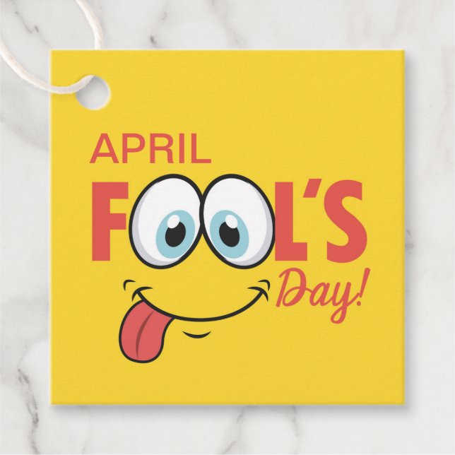 Étiquettes Cadeau April Fool's Day Happy Funny Face | Vacances (Devant)