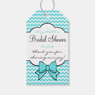 Étiquettes-cadeau Aqua Chevron Fête des mariées Invité Favoriser Mer
