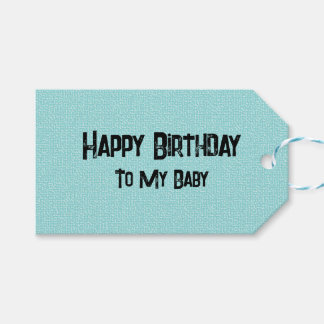 Étiquettes-cadeau Aquamarine Texture Joyeux anniversaire