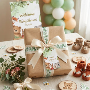 Étiquettes-cadeau Aquarelle Animaux Mignons de la Forêt Baby Shower