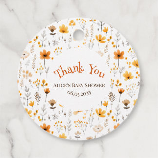 Étiquettes Cadeau Aquarelle Automne Fleur sauvage Jaune Bébé Sticker