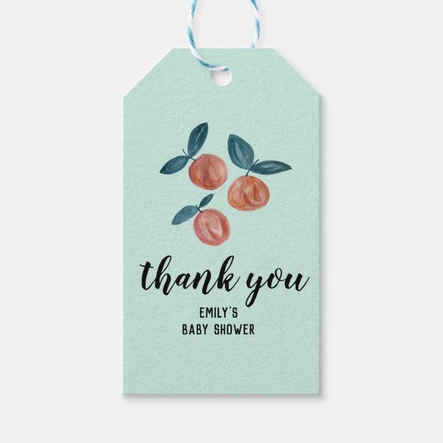 Étiquettes-cadeau Aquarelle baby shower pêche faveurs (Devant)