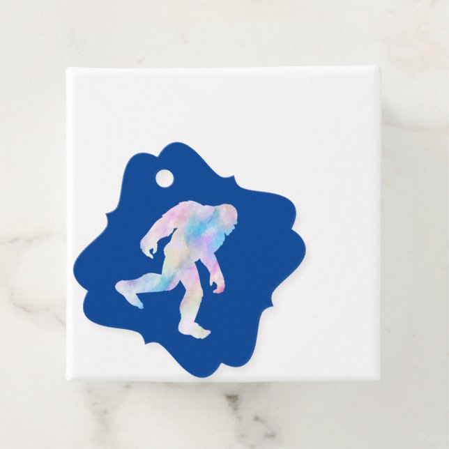Étiquettes Cadeau Aquarelle Bigfoot (En situation)