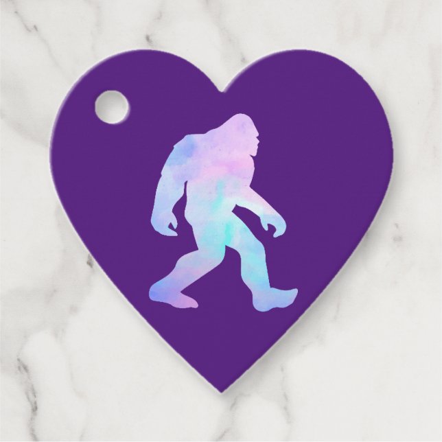 Étiquettes Cadeau Aquarelle Bigfoot (Devant)